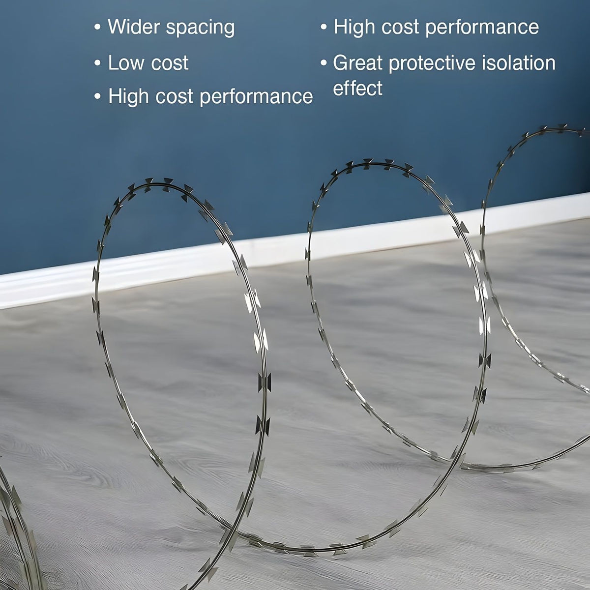 Galvanized Barbed Wire Fence Roll, Security Fencing With Sharp Razor Edges