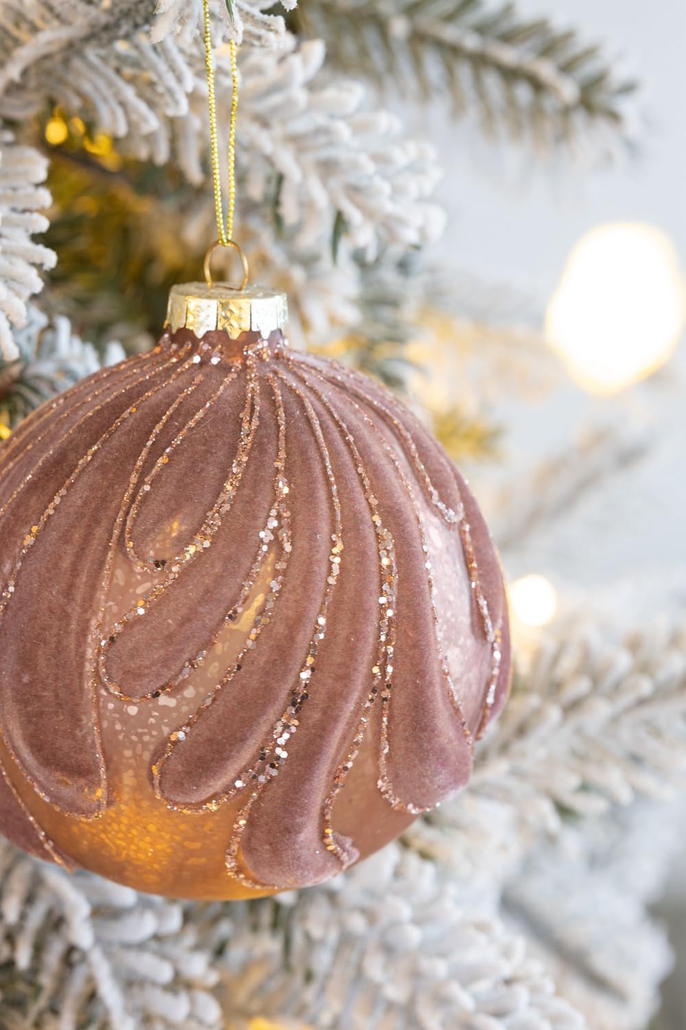 Christmas Ball Ornaments, Glass Decorative Hanging Ball Christmas Tree Ornaments For Holiday Party Decorations (Set of 6) - Purple