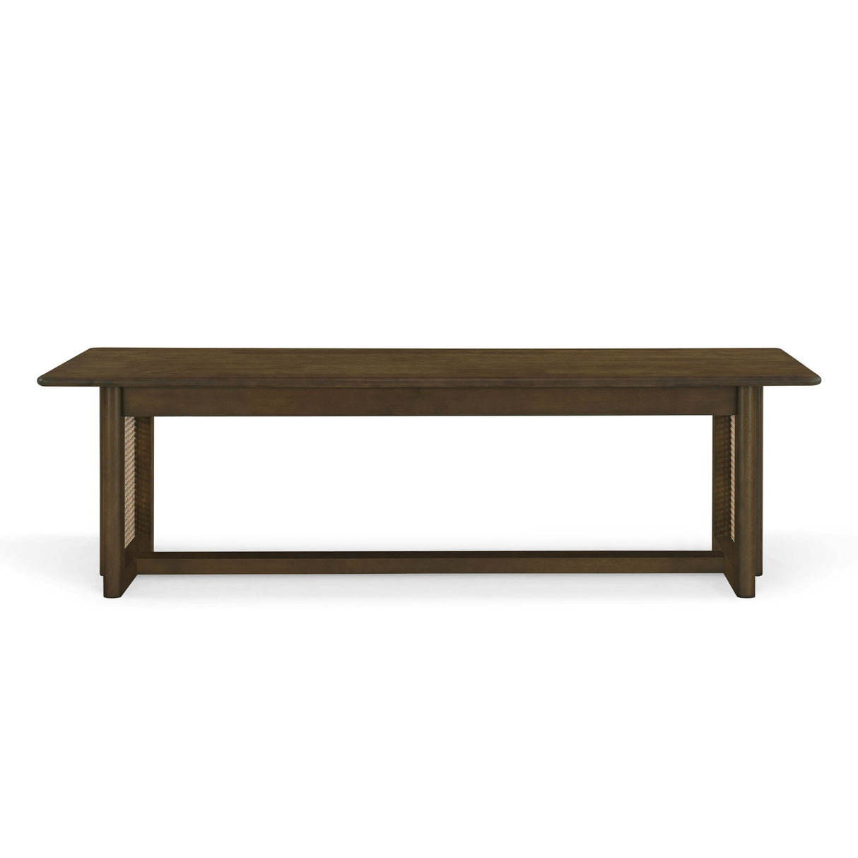 Dining Bench With Rattan Weave