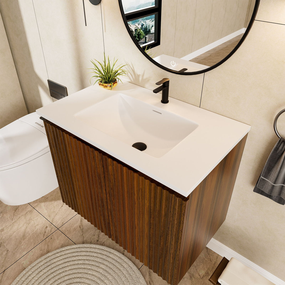 Folding Wall Cabinet With Creamic Sink
