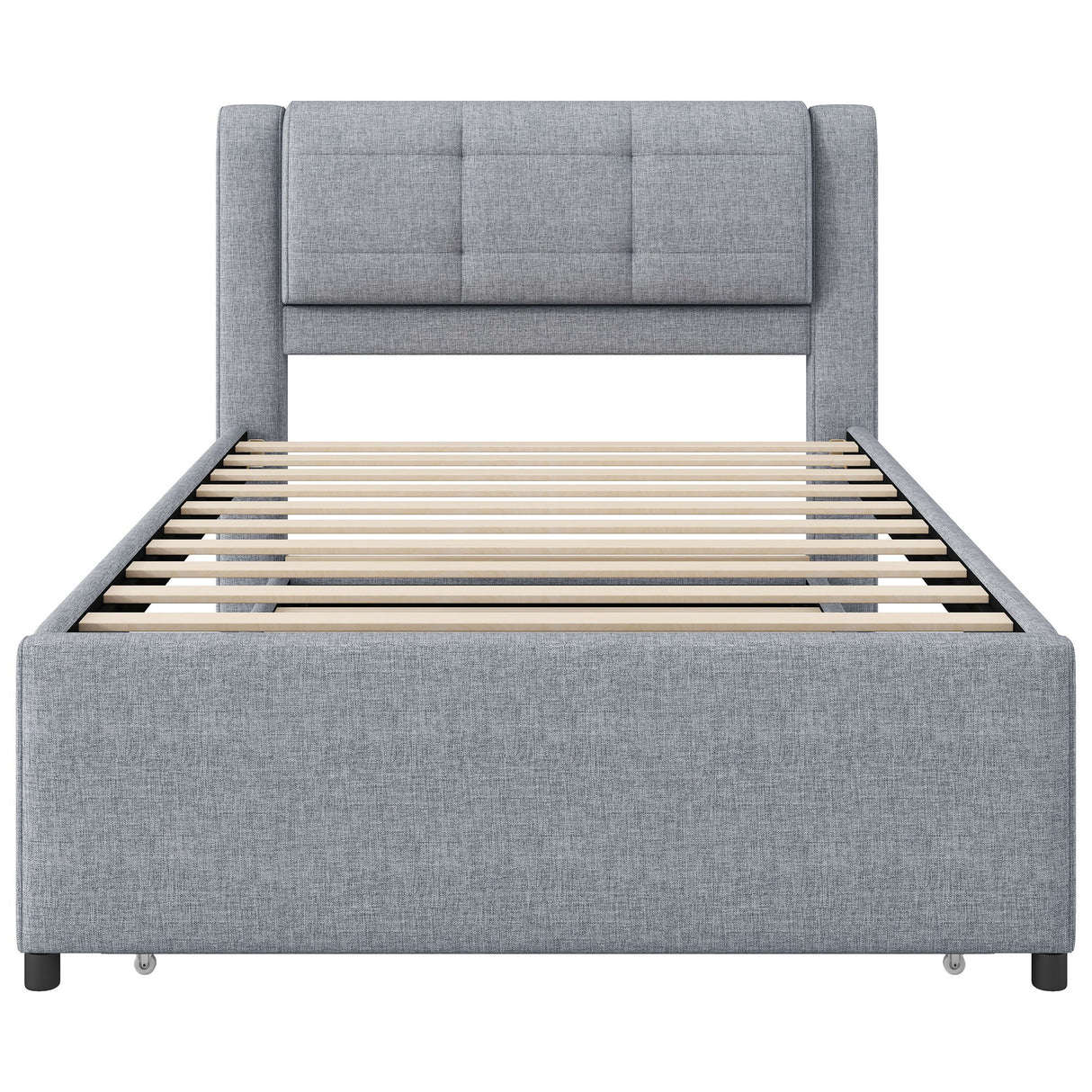 Upholstered Platform Bed With Multifunctional Trundle