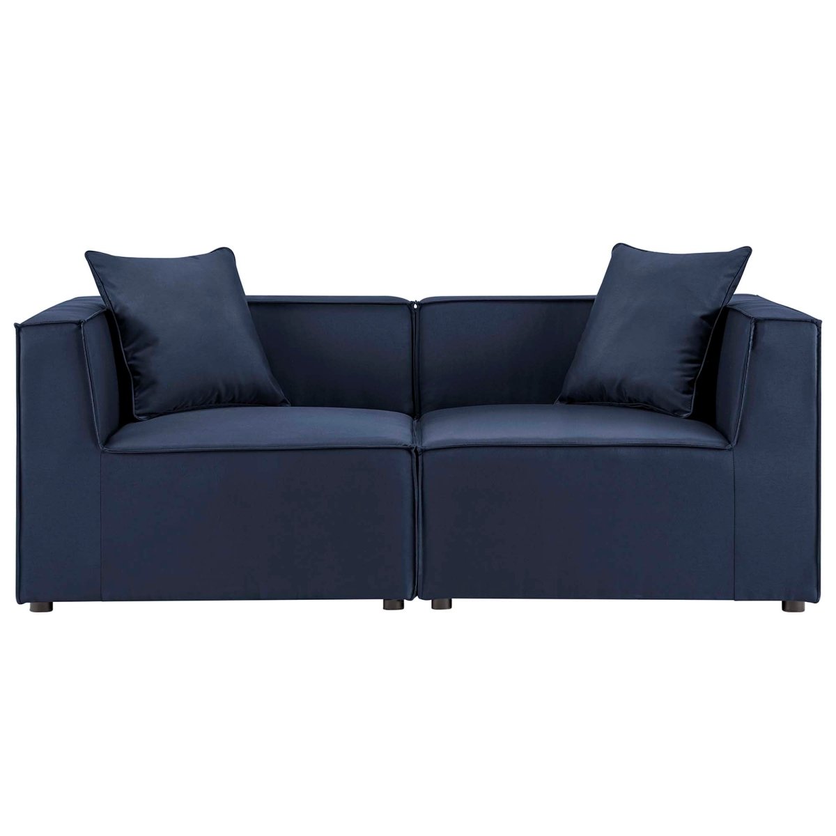 35" 2-Piece Modern Upholstered Outdoor Loveseat – Navy - Outdoor - Alpine Outlets