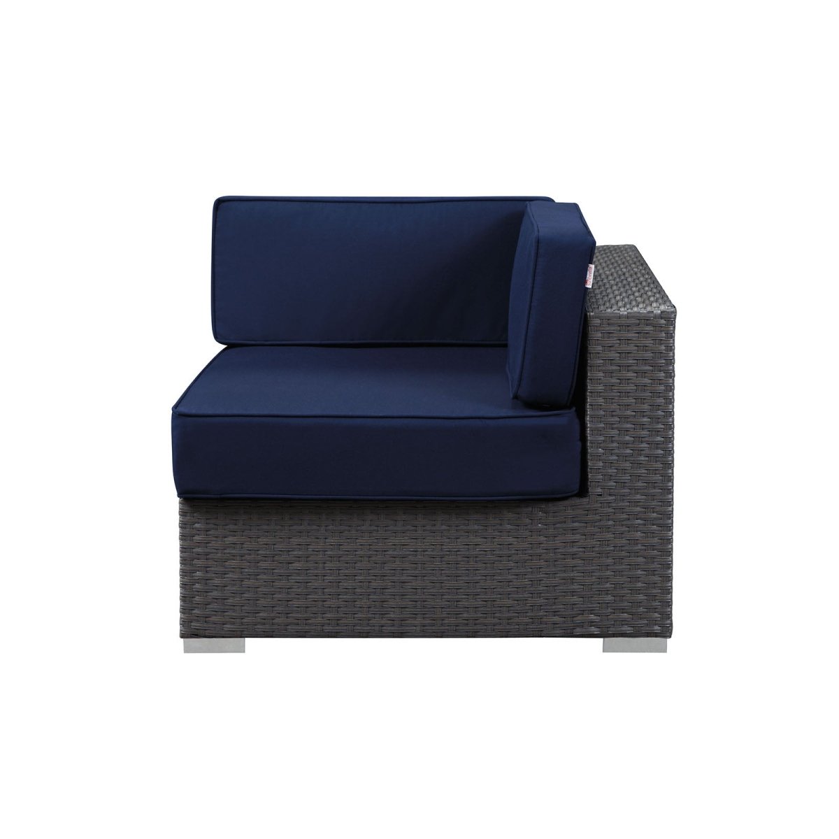 35" Canvas Navy Outdoor Patio Corner Chair – Wicker Rattan with Sunbrella Fabric - Outdoor - Alpine Outlets