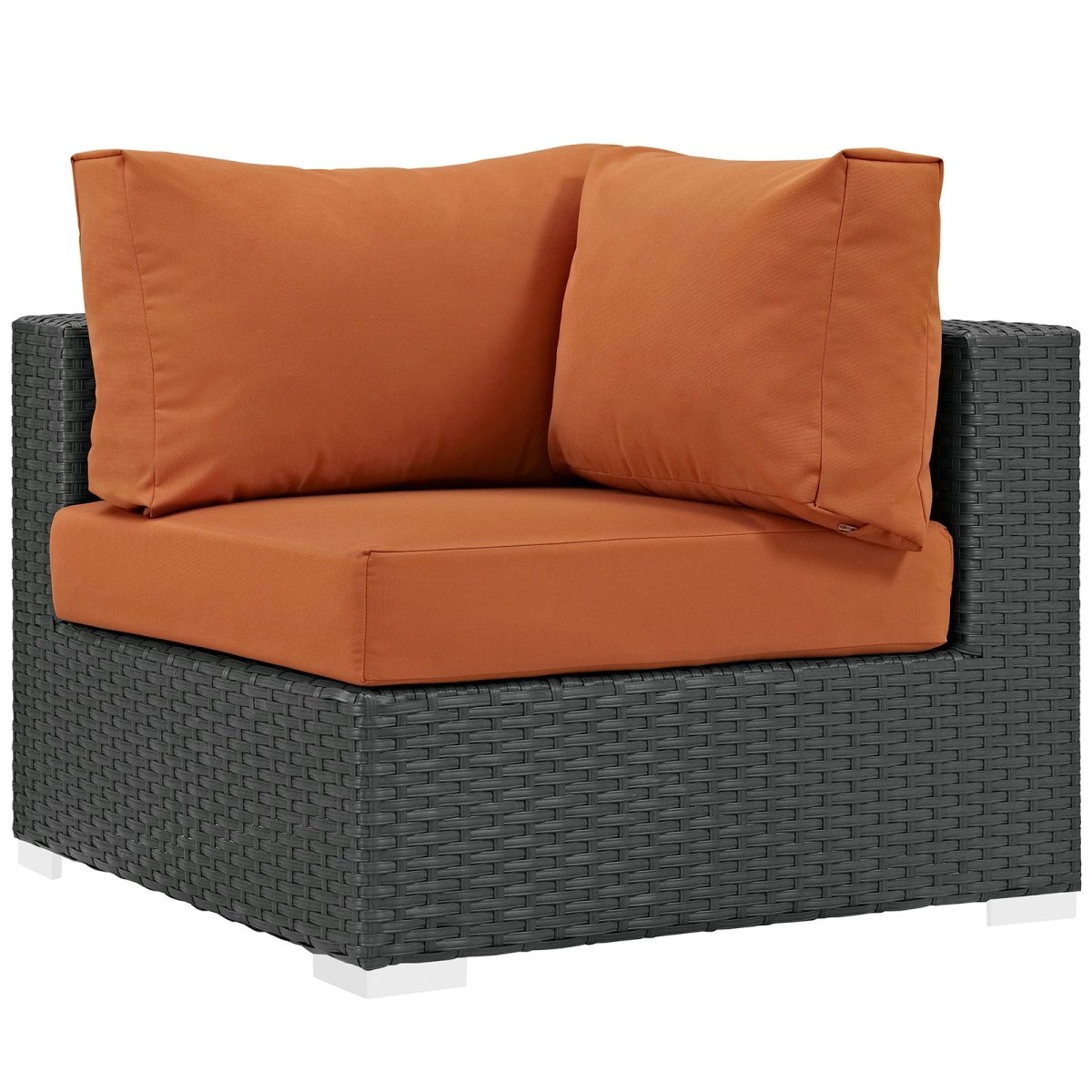 35" Canvas Tuscan Outdoor Patio Corner Chair – Wicker Rattan with Sunbrella Fabric - Outdoor - Alpine Outlets