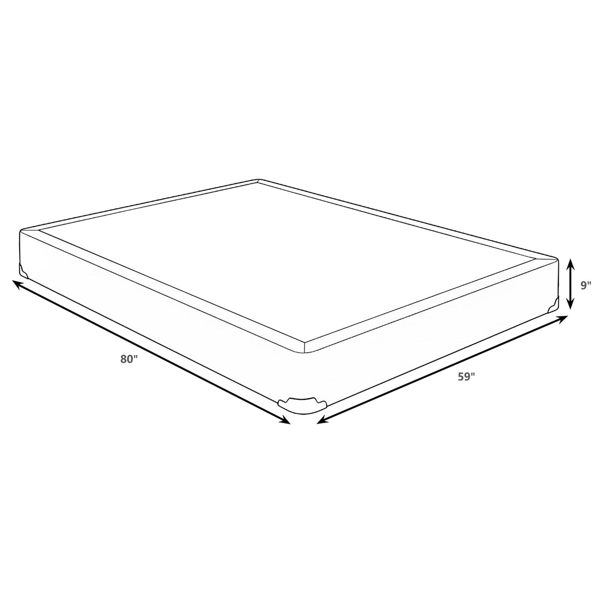 Mercer 9-Inch Queen Standard Box Spring Foundation in Grey