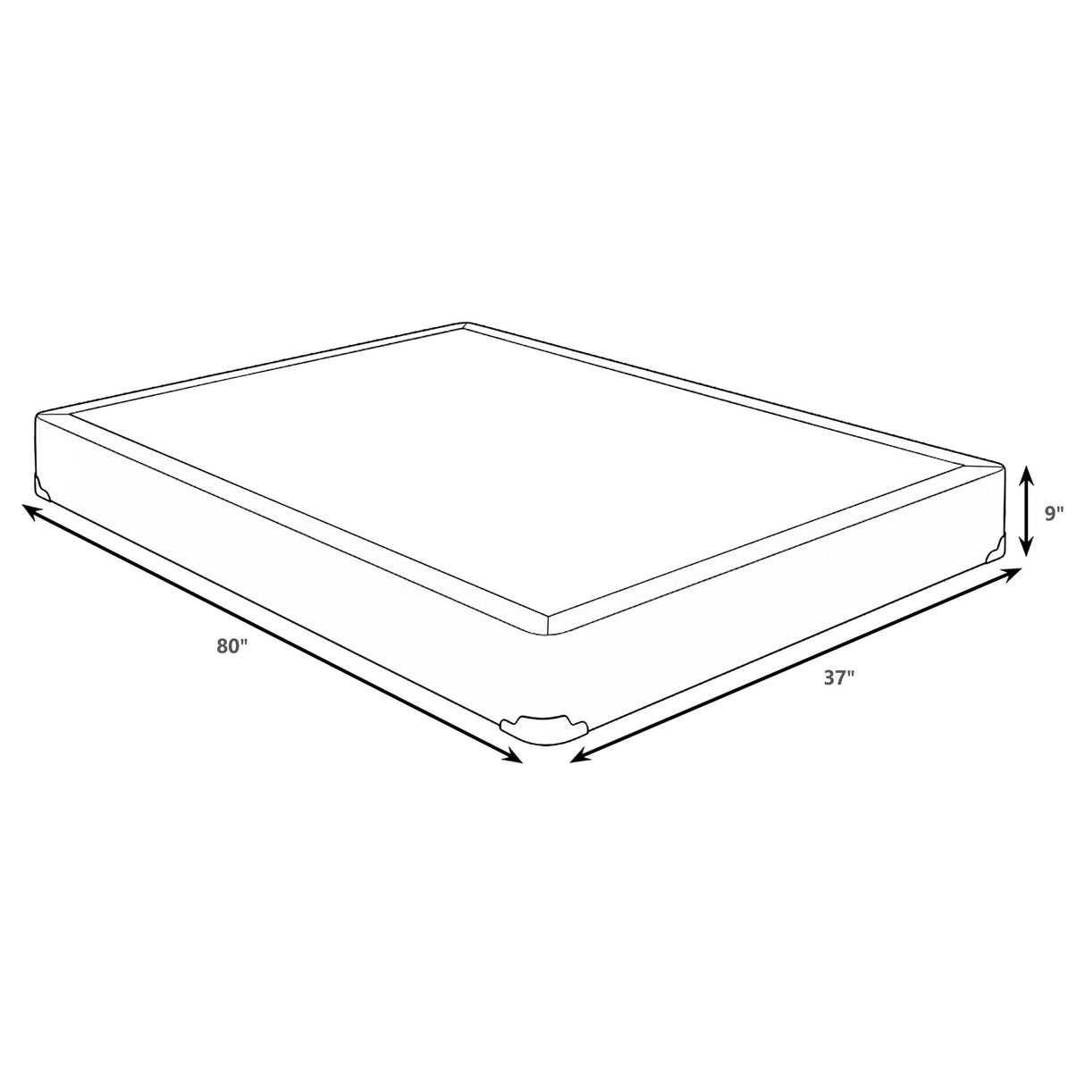 Mercer 9-Inch Twin XL Standard Box Spring Foundation