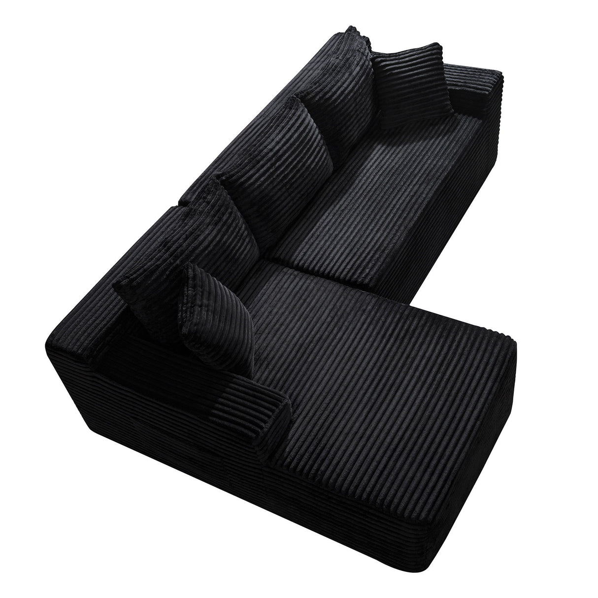 Cloud Modular Sectional Sofa Couch With L-Shape Chaise, Upholstered Couches For Living Room - Black