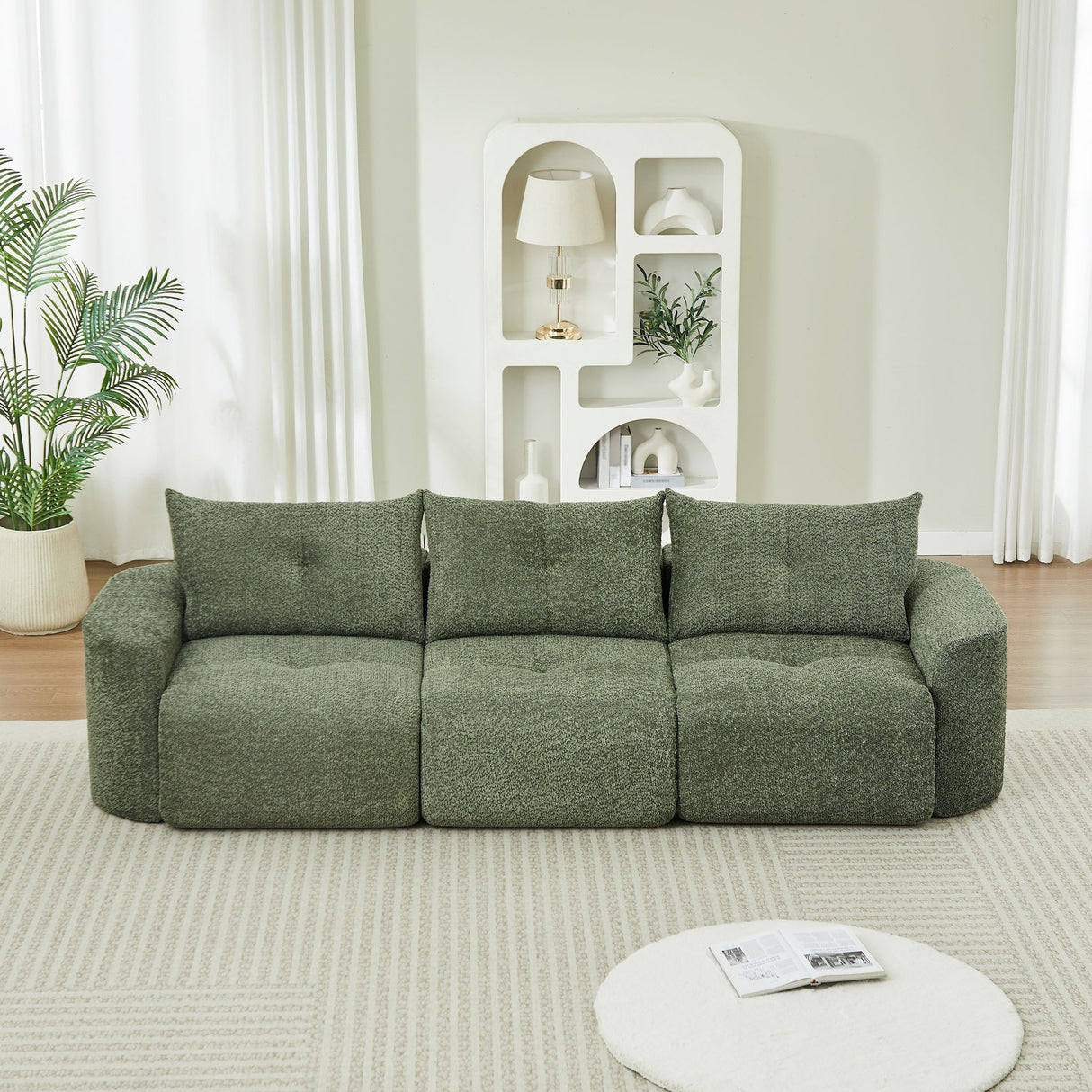 3 Seater With Thickened Armrests Sofa For Living Room