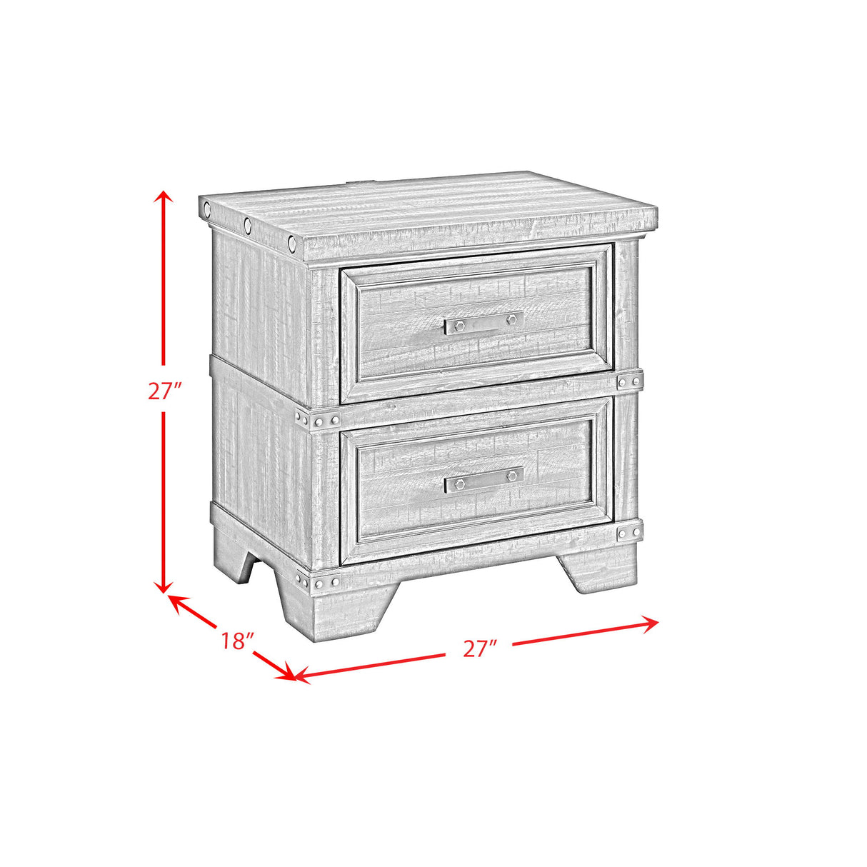 Colorado City - 2-Drawer Nightstand With USB - Charcoal