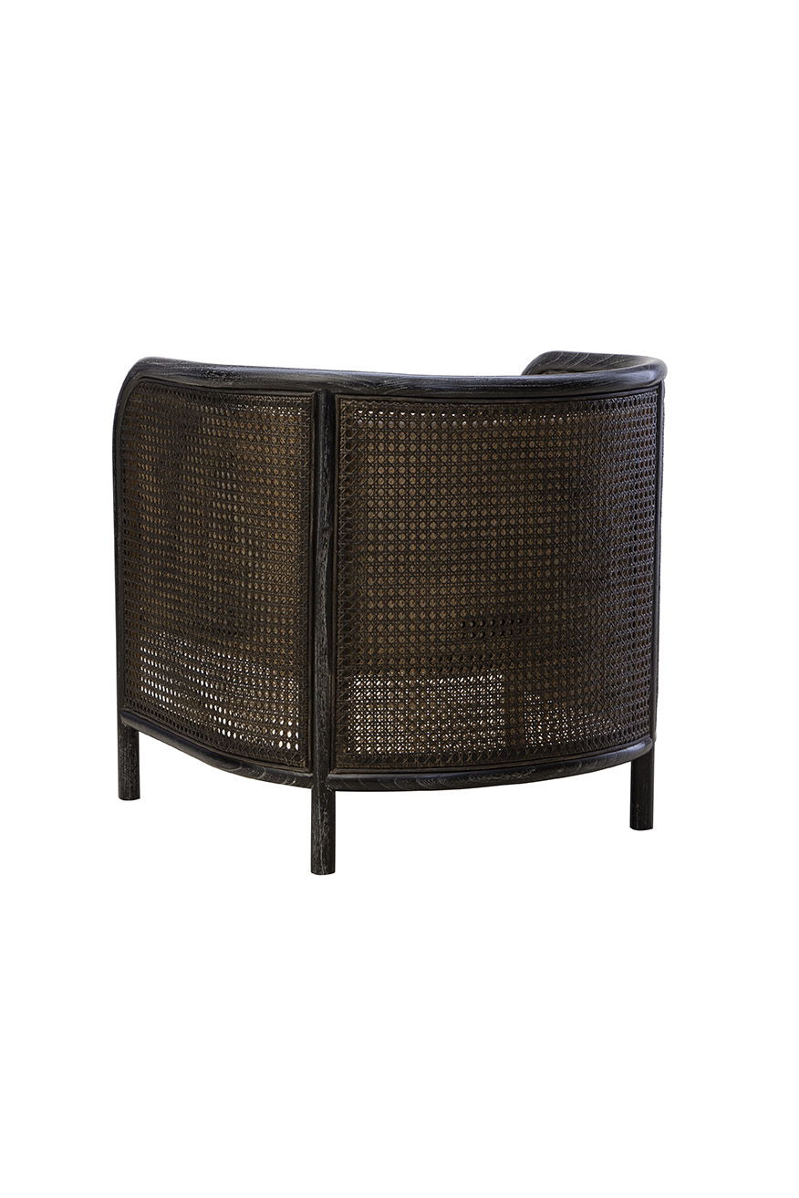 Montgomery - Cane Chair - Black / Beige