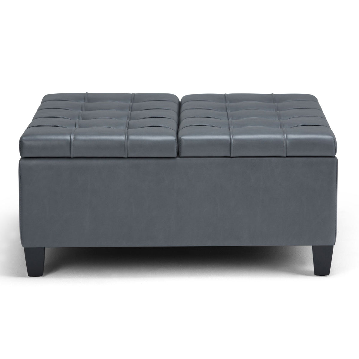 Harrison - Coffee Table Storage Ottoman - Dark Gray - Faux Leather