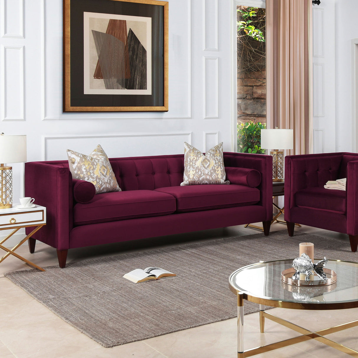 Jack - Modern Tuxedo Tufted Sofa