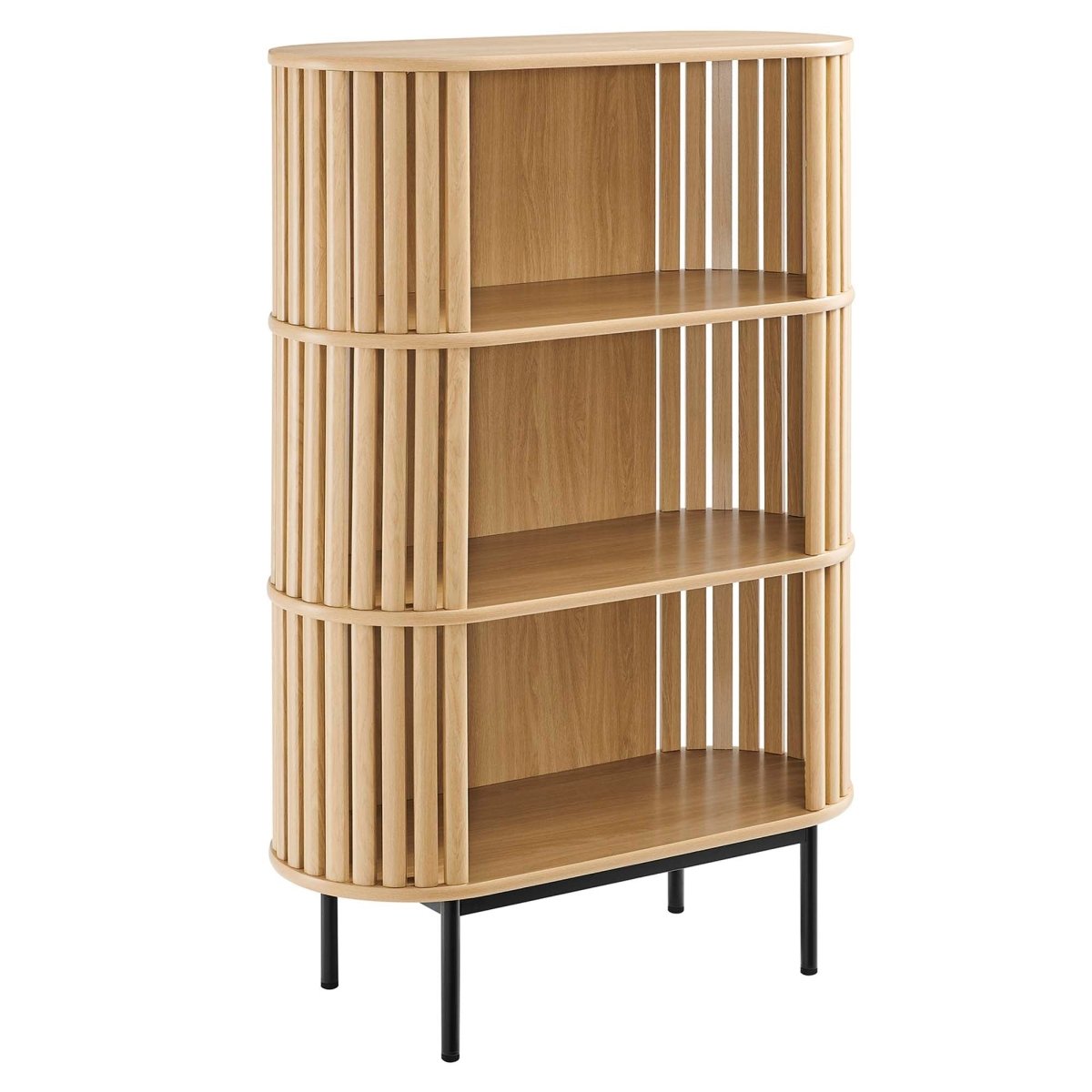 35.5" Three - Tier Display Cabinet Bookshelf with Timber Style Strips - Bookcases available at Alpine Outlets in Denver