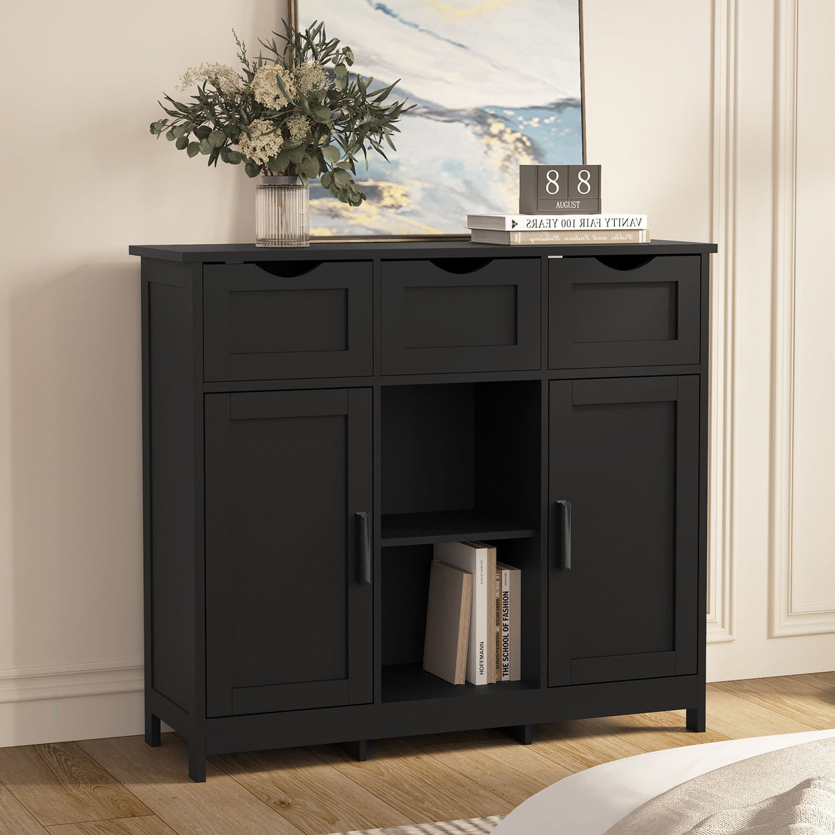 Storage Cabinets, Wooden Floor Cabinet, With Drawers And Shelves Storage Cabinets, Accent Cabinet For Living Room, Bedroom, Bathroom Furniture Home Decor - Sideboards - Alpine Outlets