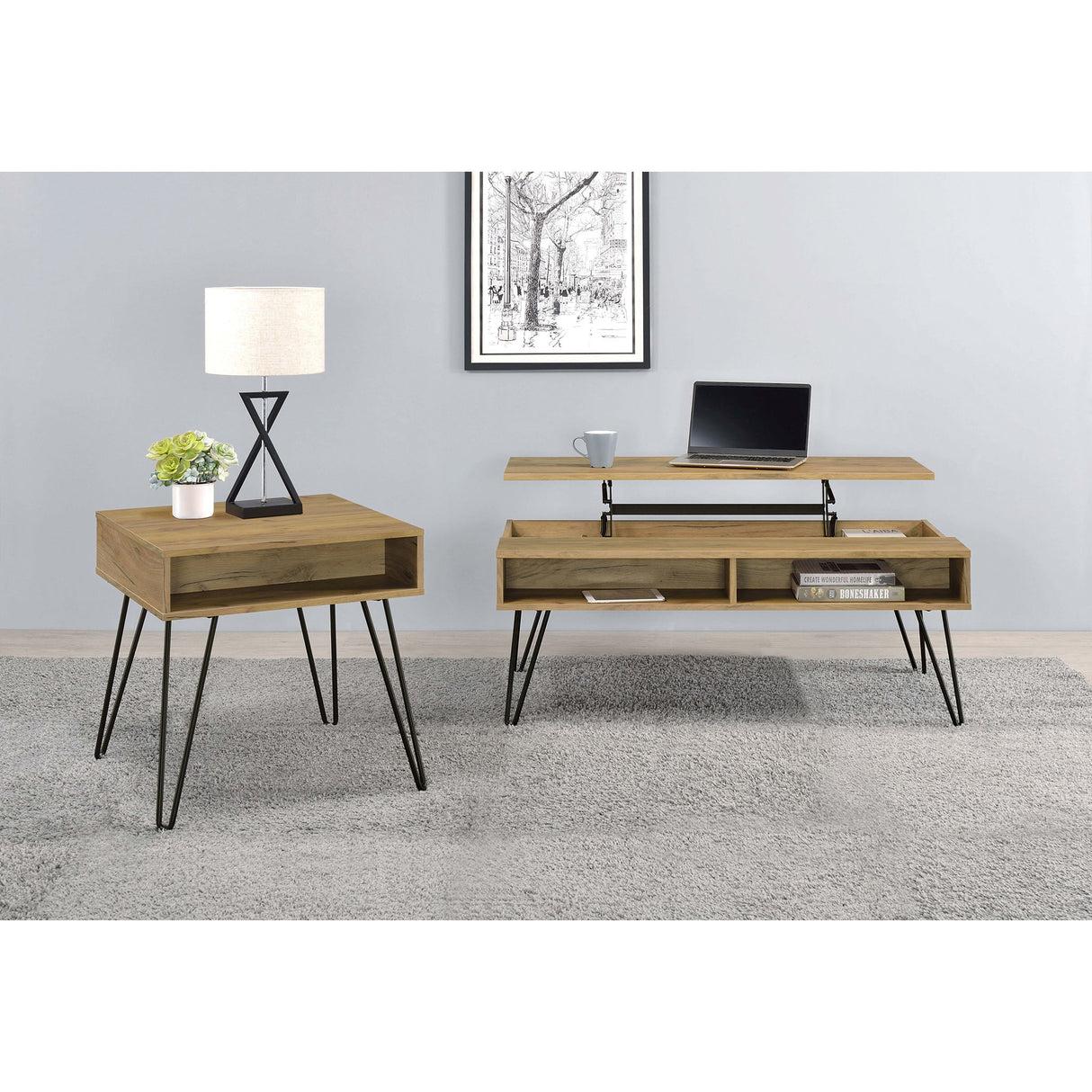 Square End Table - Brown