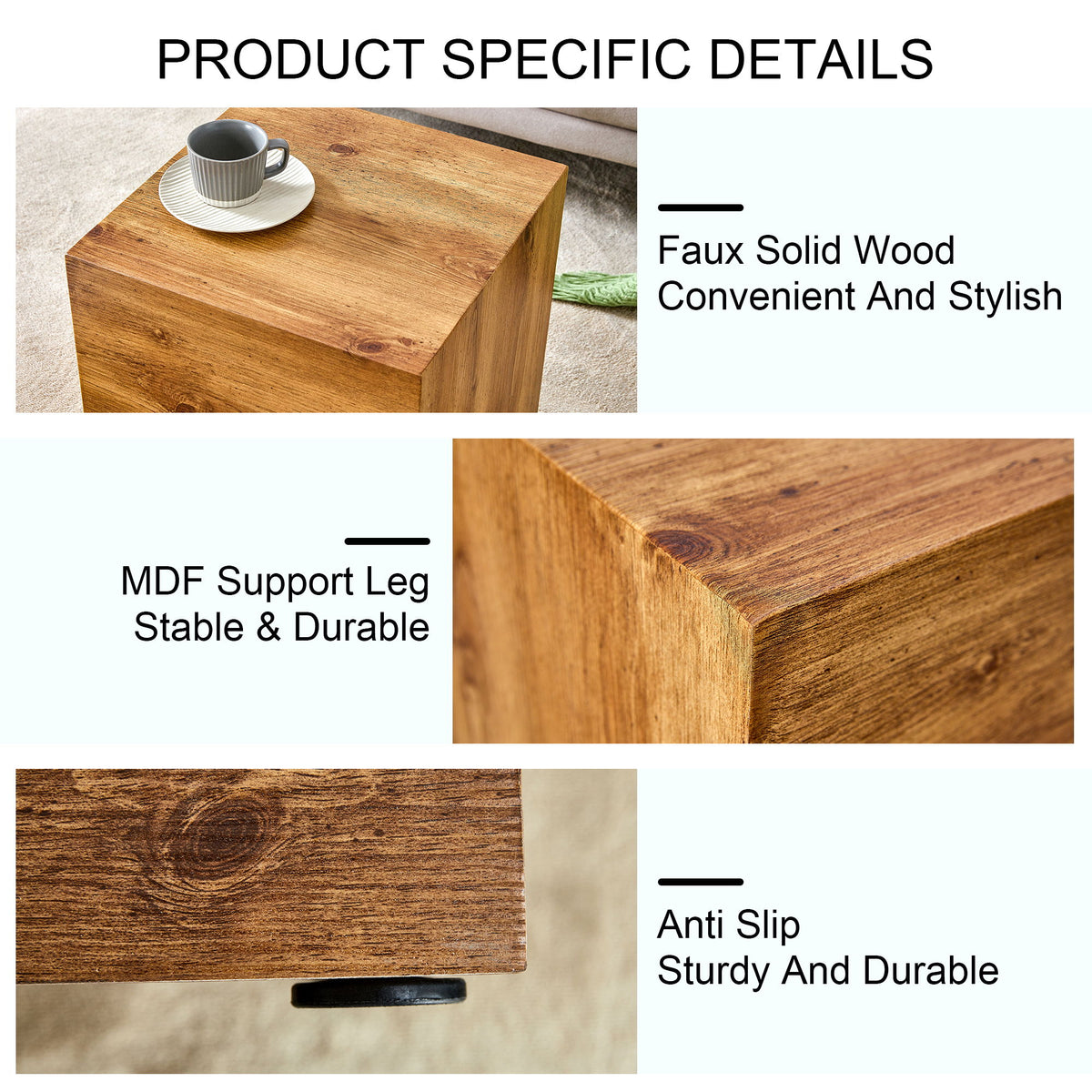 Modern Coffee Table With Wood Grain Texture And Stylish Design - Wood