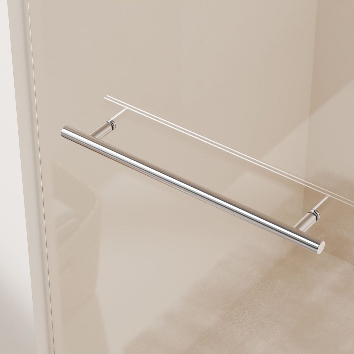 Frameless Single Sliding Shower Doors With Towel Rail & Handle