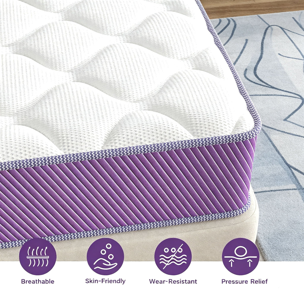 10" Hybrid Mattress With Individual Pocket Coils And Memory Foam