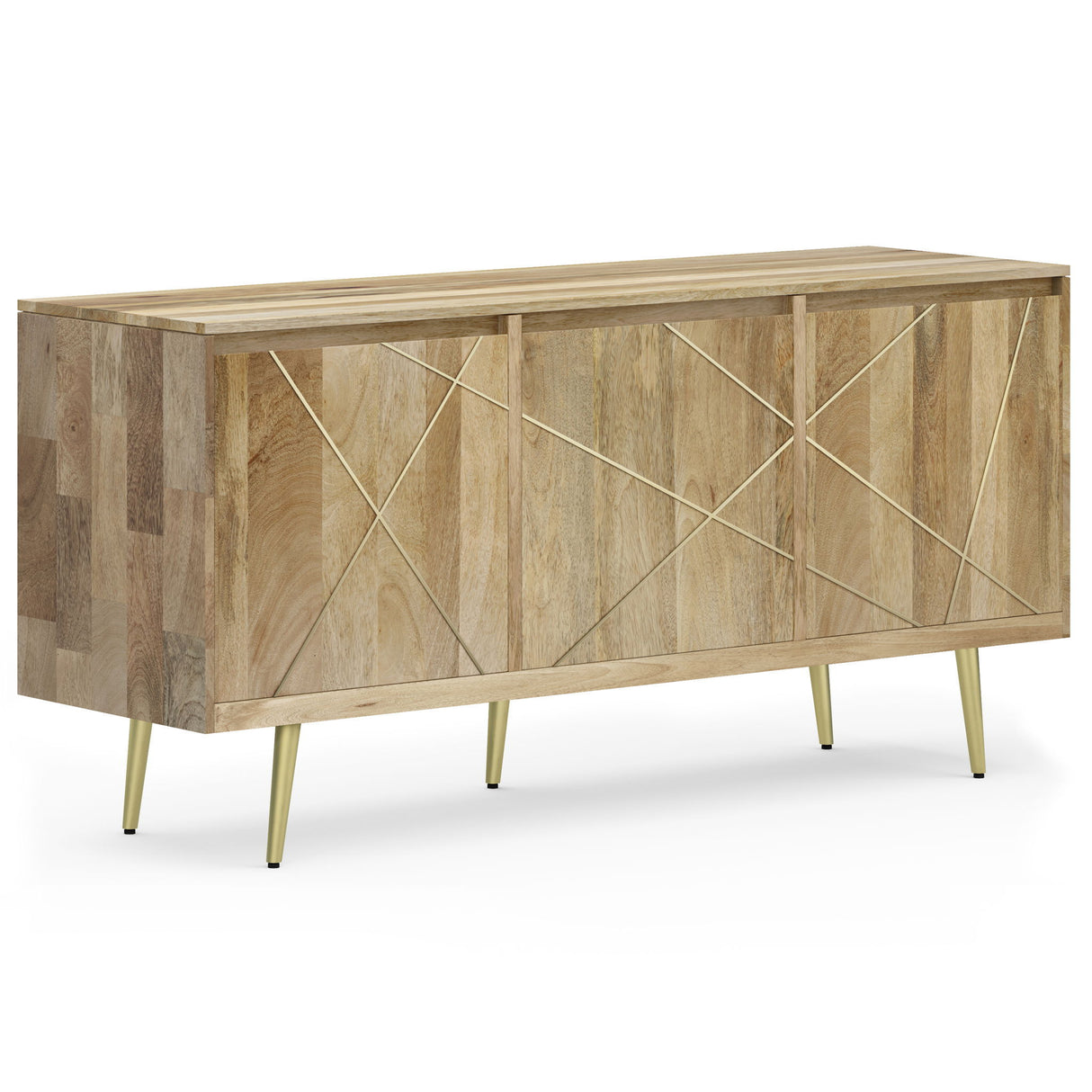 Sideboard Buffet Storage Cabinet with Mango Wood in 60x30in Natural