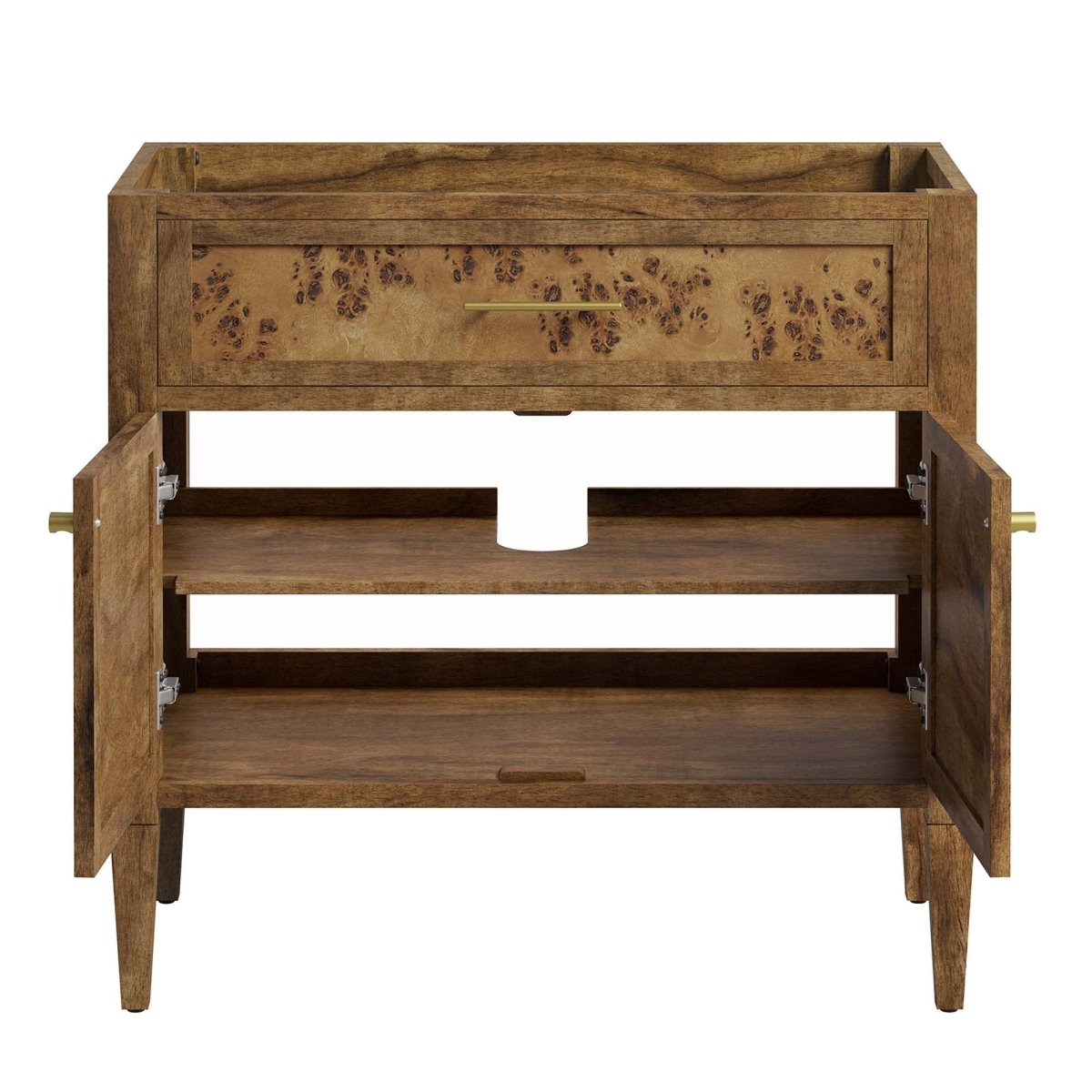 36" Brown Wood Bathroom Vanity Cabinet (Sink Basin Not Included) - Bathroom Fixtures - Alpine Outlets