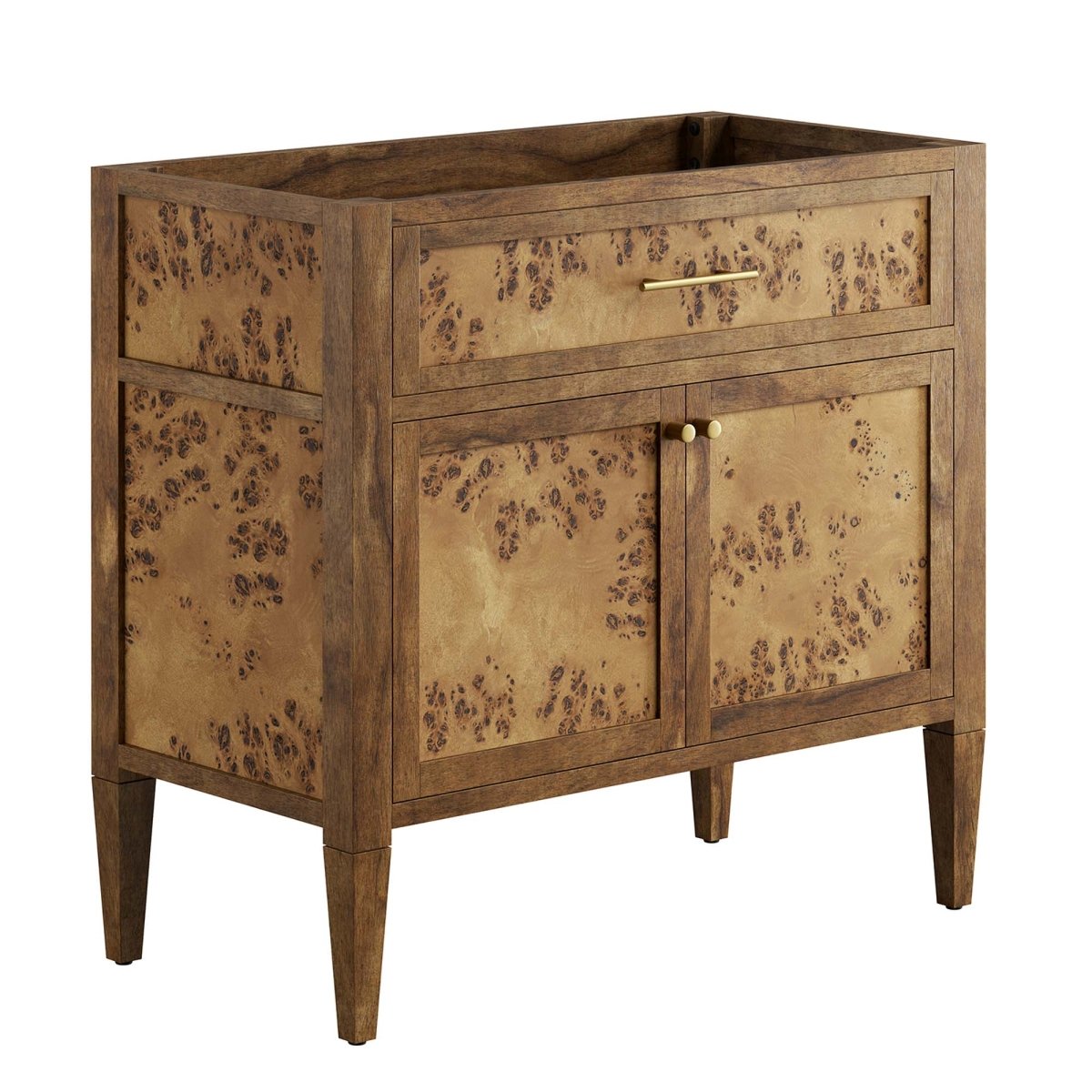 36" Brown Wood Bathroom Vanity Cabinet (Sink Basin Not Included) - Bathroom Fixtures - Alpine Outlets