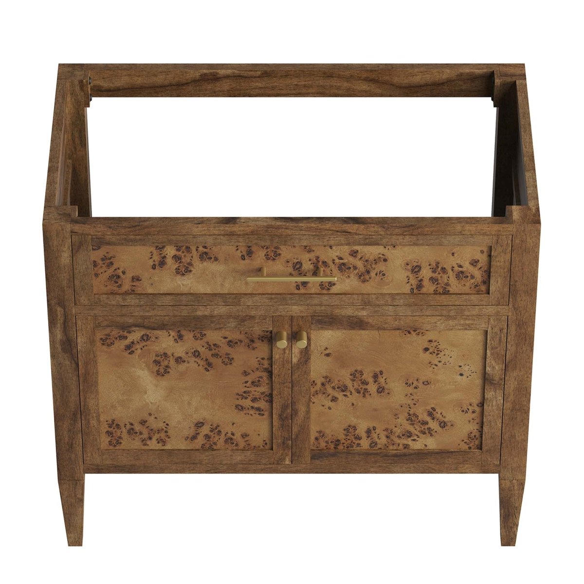 36" Brown Wood Bathroom Vanity Cabinet (Sink Basin Not Included) - Bathroom Fixtures - Alpine Outlets