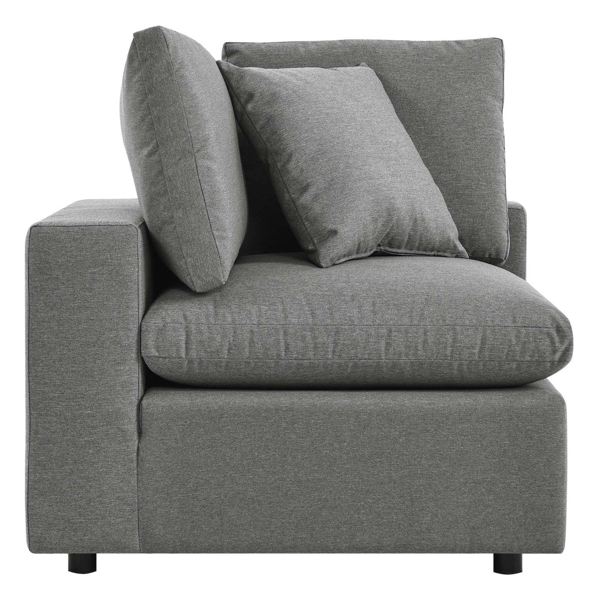 36" Charcoal Aluminum Overstuffed Outdoor Corner Chair - Outdoor - Alpine Outlets