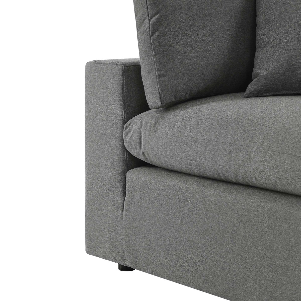 36" Charcoal Aluminum Overstuffed Outdoor Corner Chair - Outdoor - Alpine Outlets