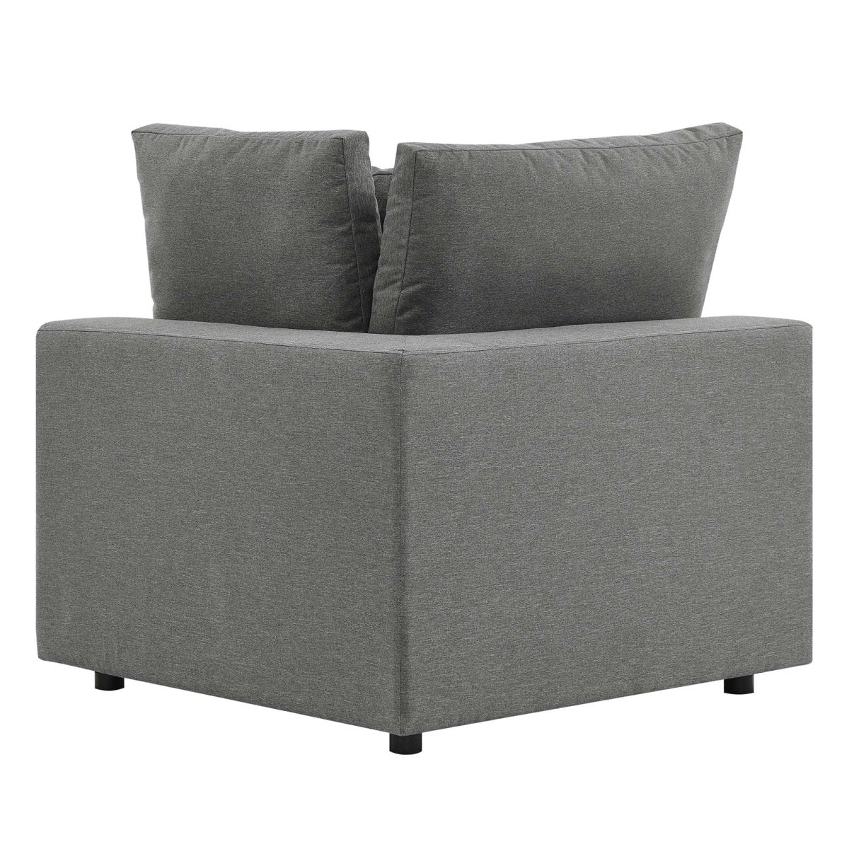 36" Charcoal Aluminum Overstuffed Outdoor Corner Chair - Outdoor - Alpine Outlets