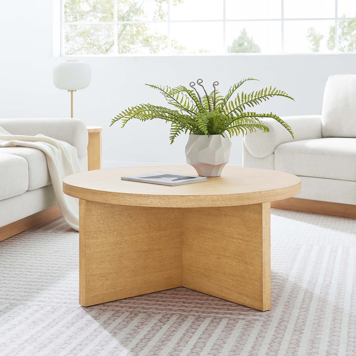 36 Inch Rustic Round Mango Wood Coffee Table - Coffee Tables available at Alpine Outlets in Denver