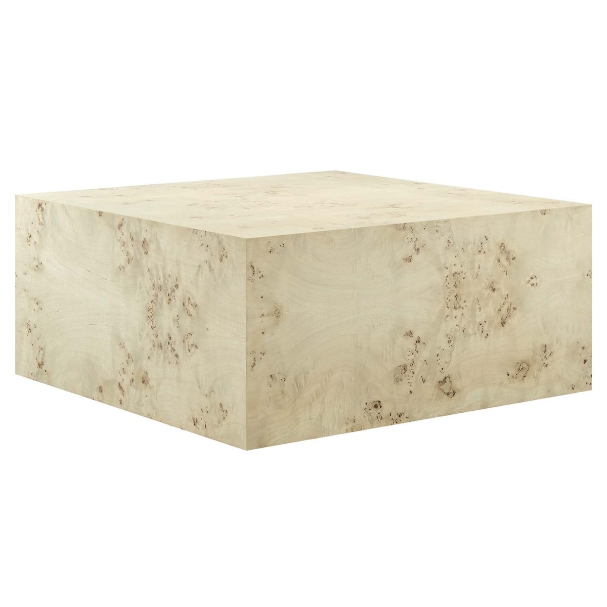 36 Inch Sophisticated Square Burl Wood Coffee Table - Coffee Tables available at Alpine Outlets in Denver