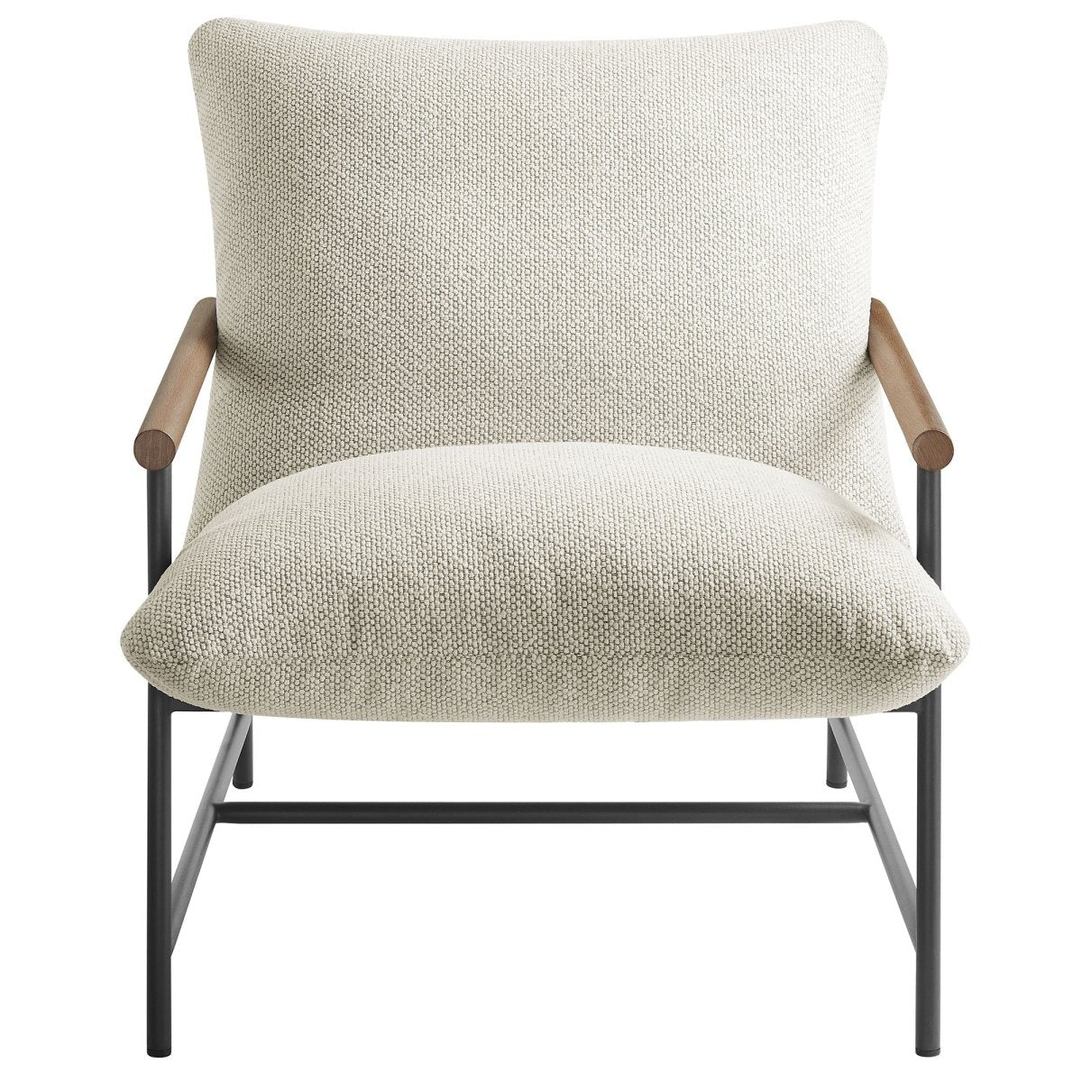 36” Ivory Aluminum and Boucle Sling Outdoor Lounge Chair - Outdoor - Alpine Outlets