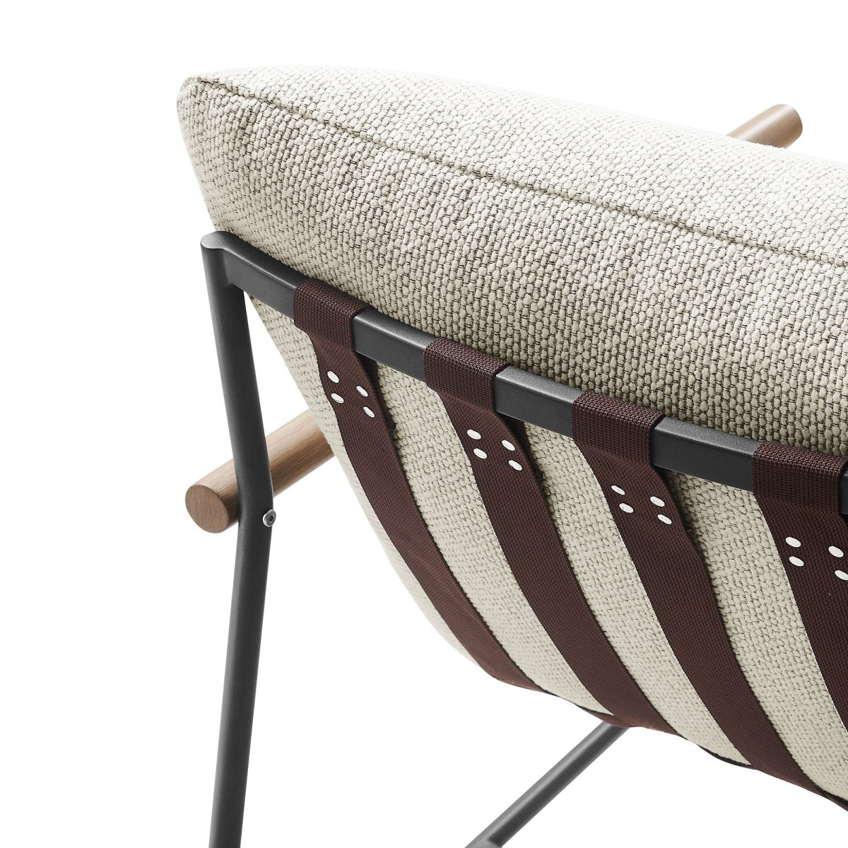 36” Ivory Aluminum and Boucle Sling Outdoor Lounge Chair - Outdoor - Alpine Outlets