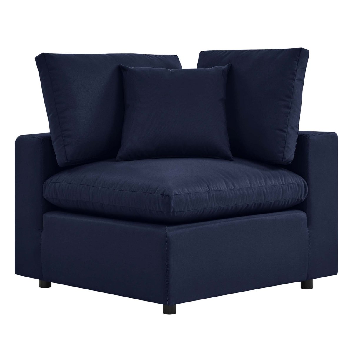 36" Navy Aluminum Overstuffed Outdoor Corner Chair - Outdoor - Alpine Outlets