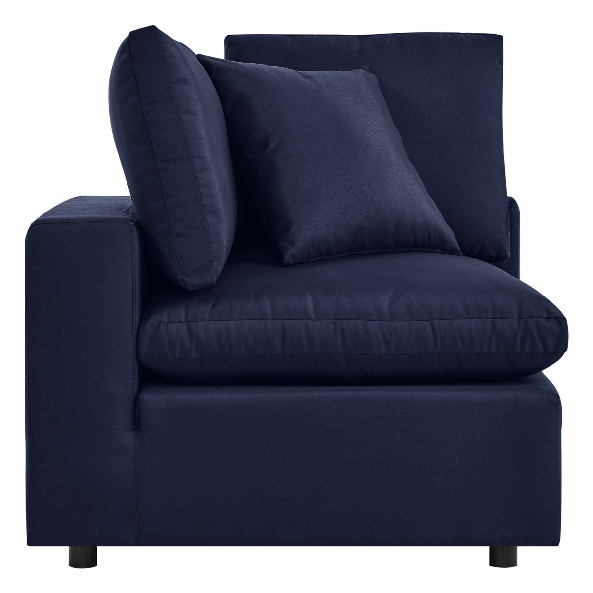 36" Navy Aluminum Overstuffed Outdoor Corner Chair - Outdoor - Alpine Outlets