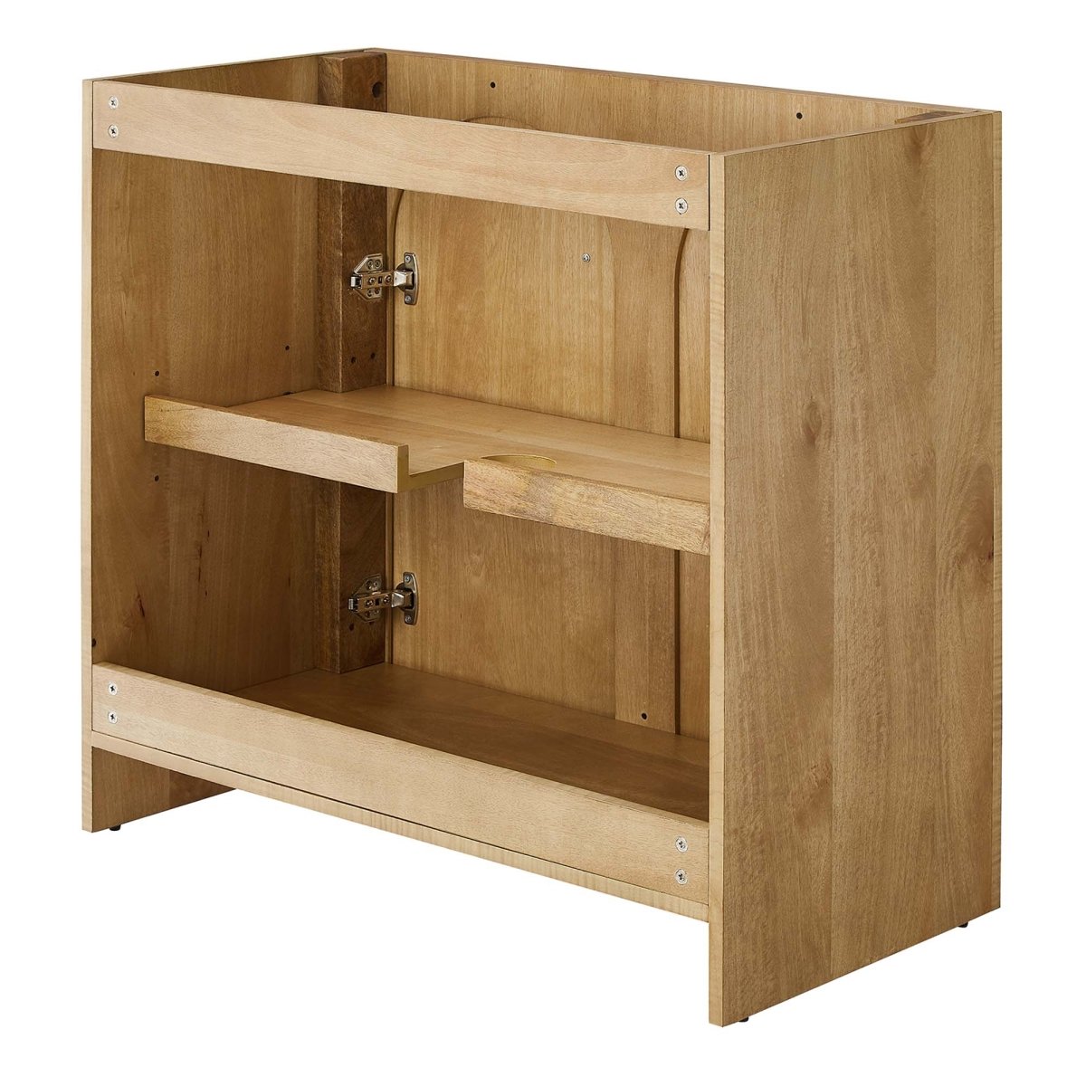36" Oak Bathroom Vanity Cabinet – MDF and Mango Wood Veneer - Bathroom Fixtures - Alpine Outlets