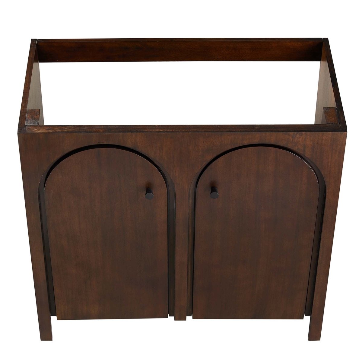 36" Walnut Bathroom Vanity Cabinet – MDF and Mango Wood Veneer - Bathroom Fixtures - Alpine Outlets
