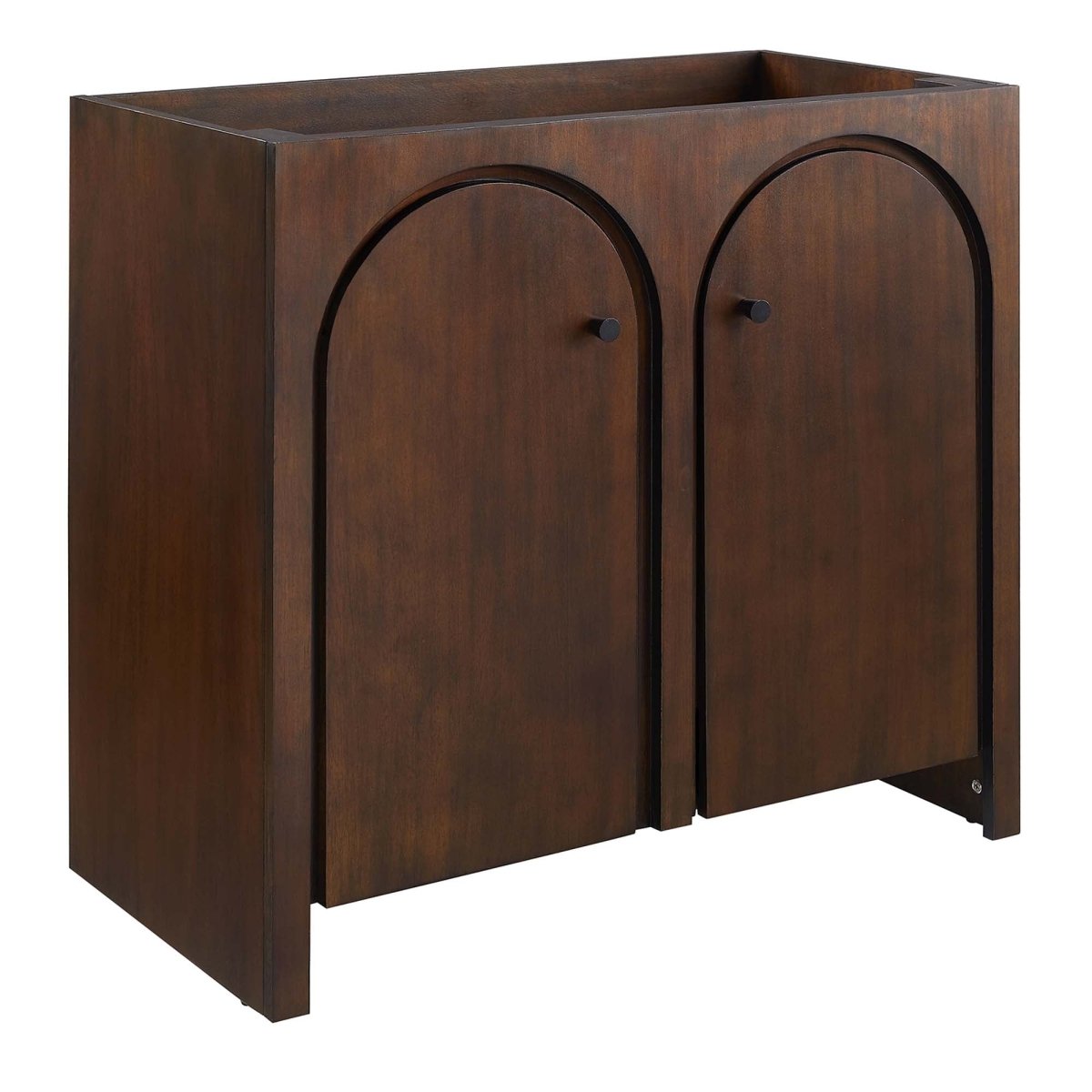 36" Walnut Bathroom Vanity Cabinet – MDF and Mango Wood Veneer - Bathroom Fixtures - Alpine Outlets