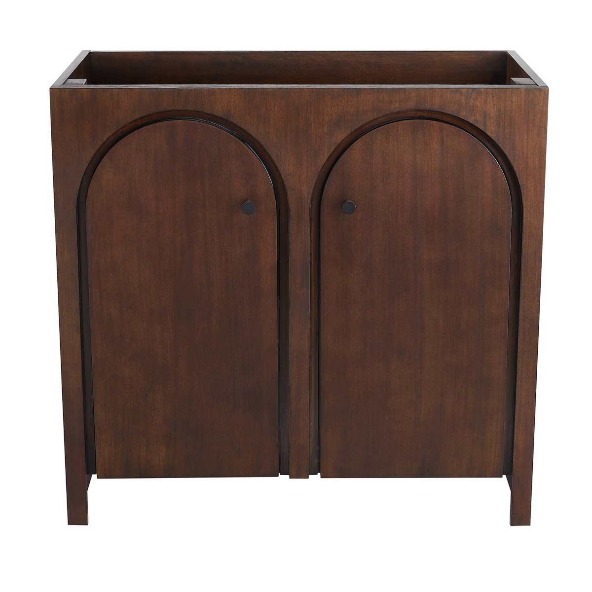 36" Walnut Bathroom Vanity Cabinet – MDF and Mango Wood Veneer - Bathroom Fixtures - Alpine Outlets