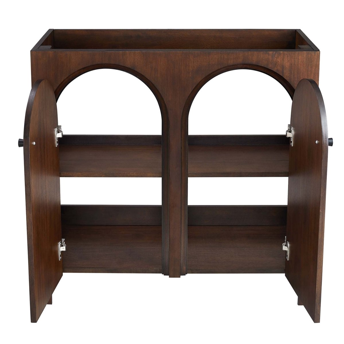 36" Walnut Bathroom Vanity Cabinet – MDF and Mango Wood Veneer - Bathroom Fixtures - Alpine Outlets