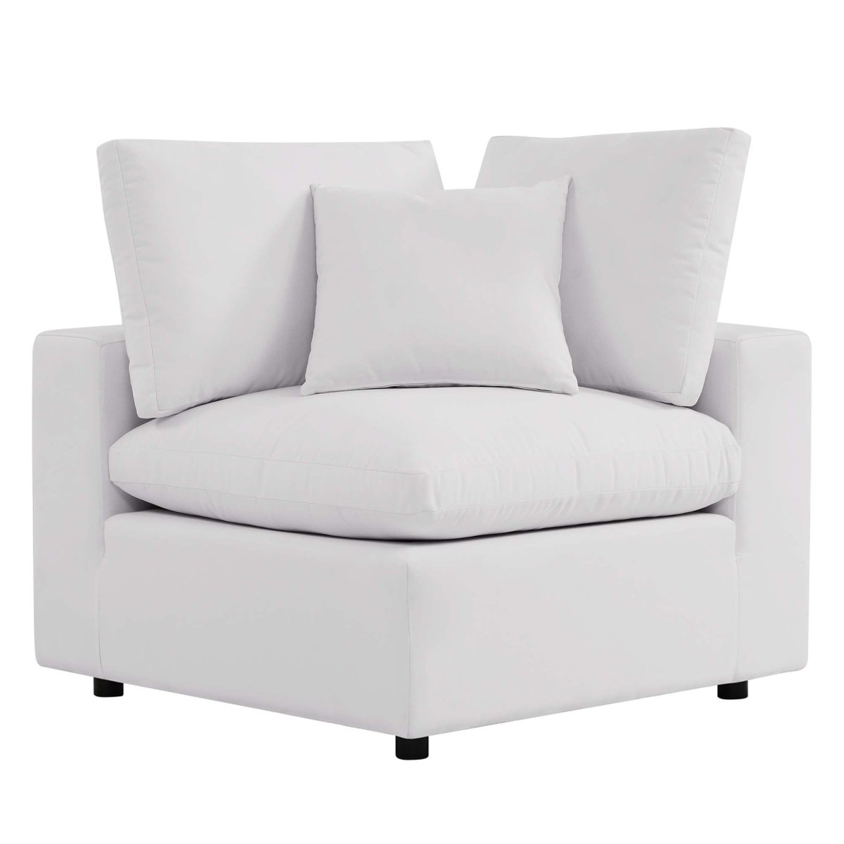 36" White Aluminum Overstuffed Outdoor Corner Chair - Outdoor - Alpine Outlets