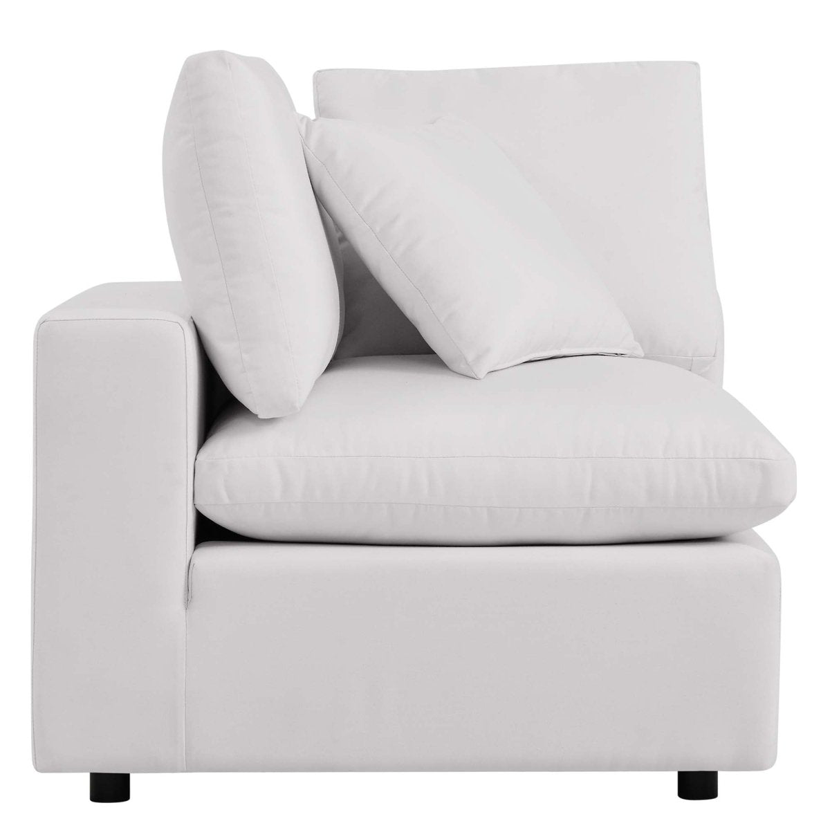 36" White Aluminum Overstuffed Outdoor Corner Chair - Outdoor - Alpine Outlets