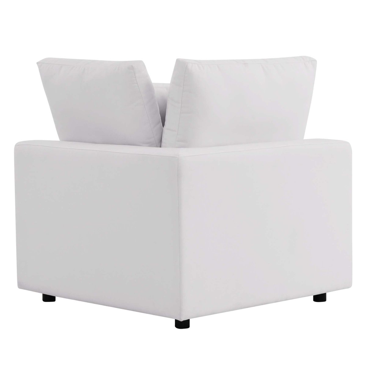 36" White Aluminum Overstuffed Outdoor Corner Chair - Outdoor - Alpine Outlets