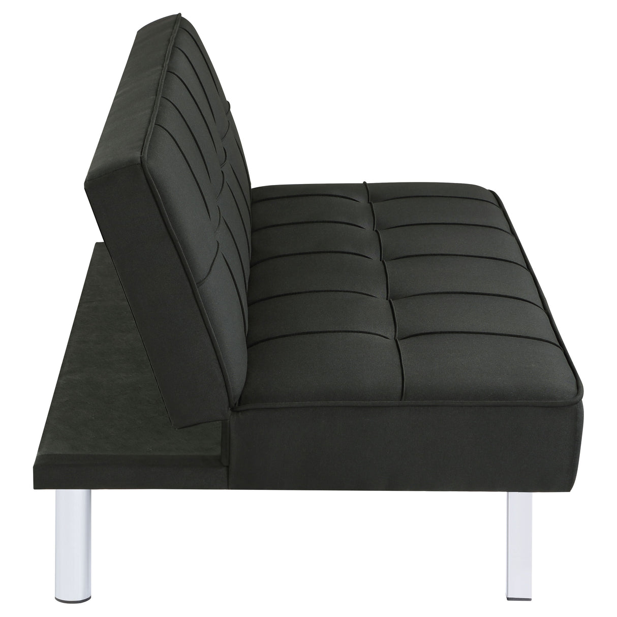 Joel Upholstered Tufted Convertible Sofa Bed, Black