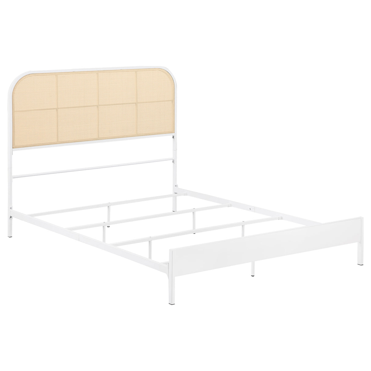 Amherst Radio Weave Rattan Metal Full Bed, White