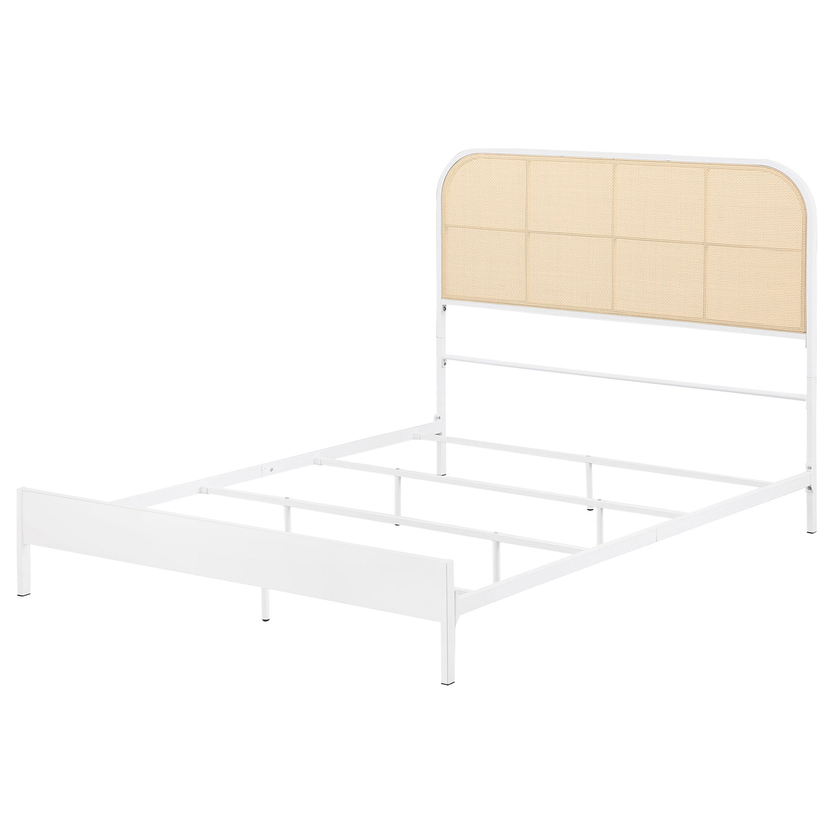 Amherst Radio Weave Rattan Metal Full Bed, White