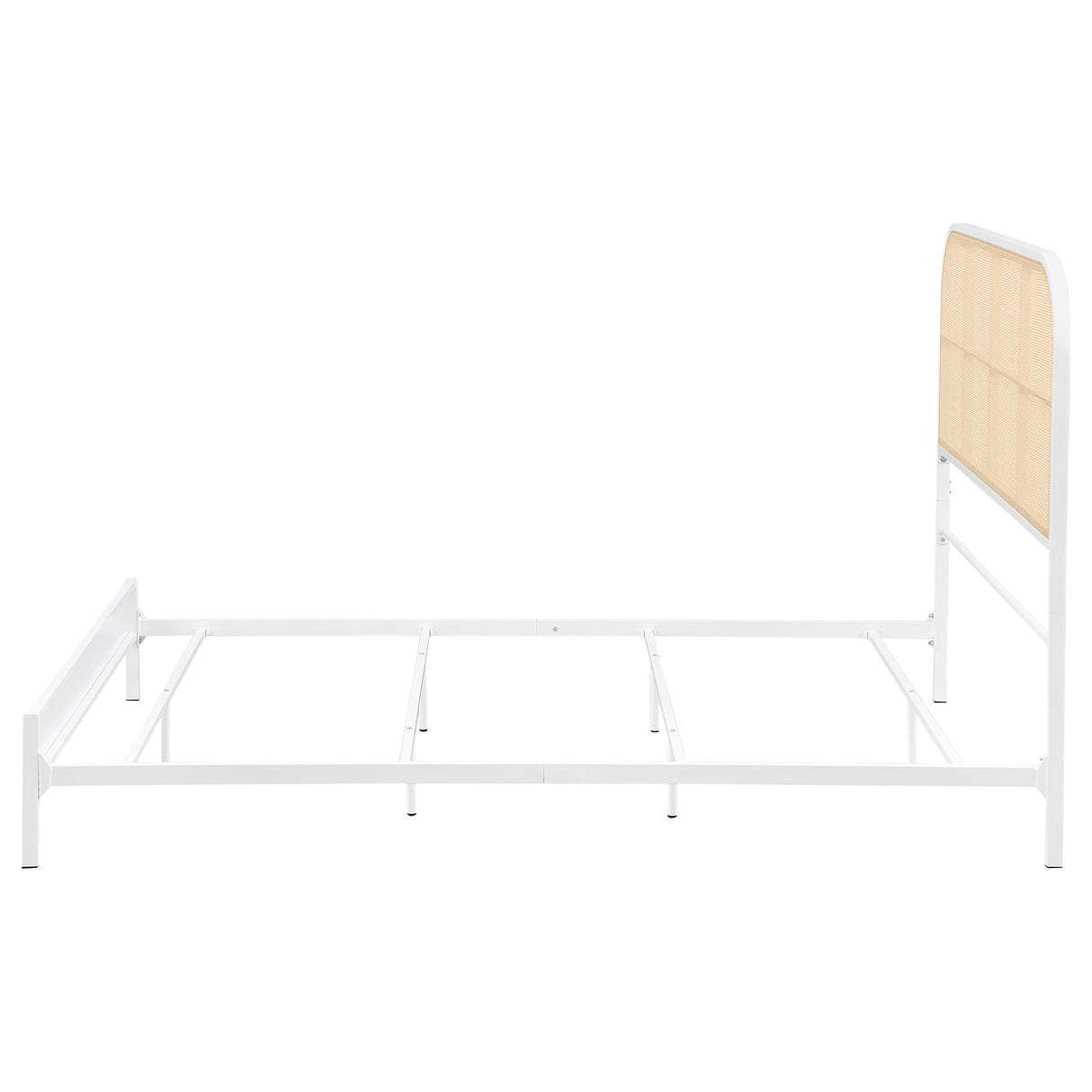 Amherst Radio Weave Rattan Metal Full Bed, White
