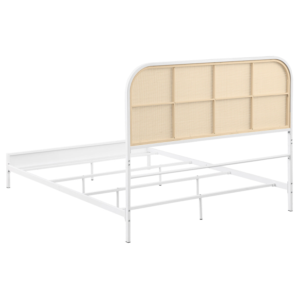 Amherst Radio Weave Rattan Metal Full Bed, White