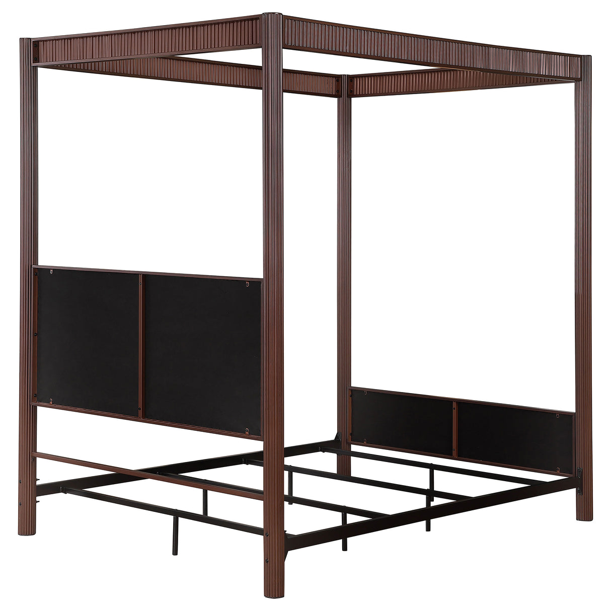 Zimmerlee 89-Inch Metal Eastern King Canopy Bed, Rust Brown