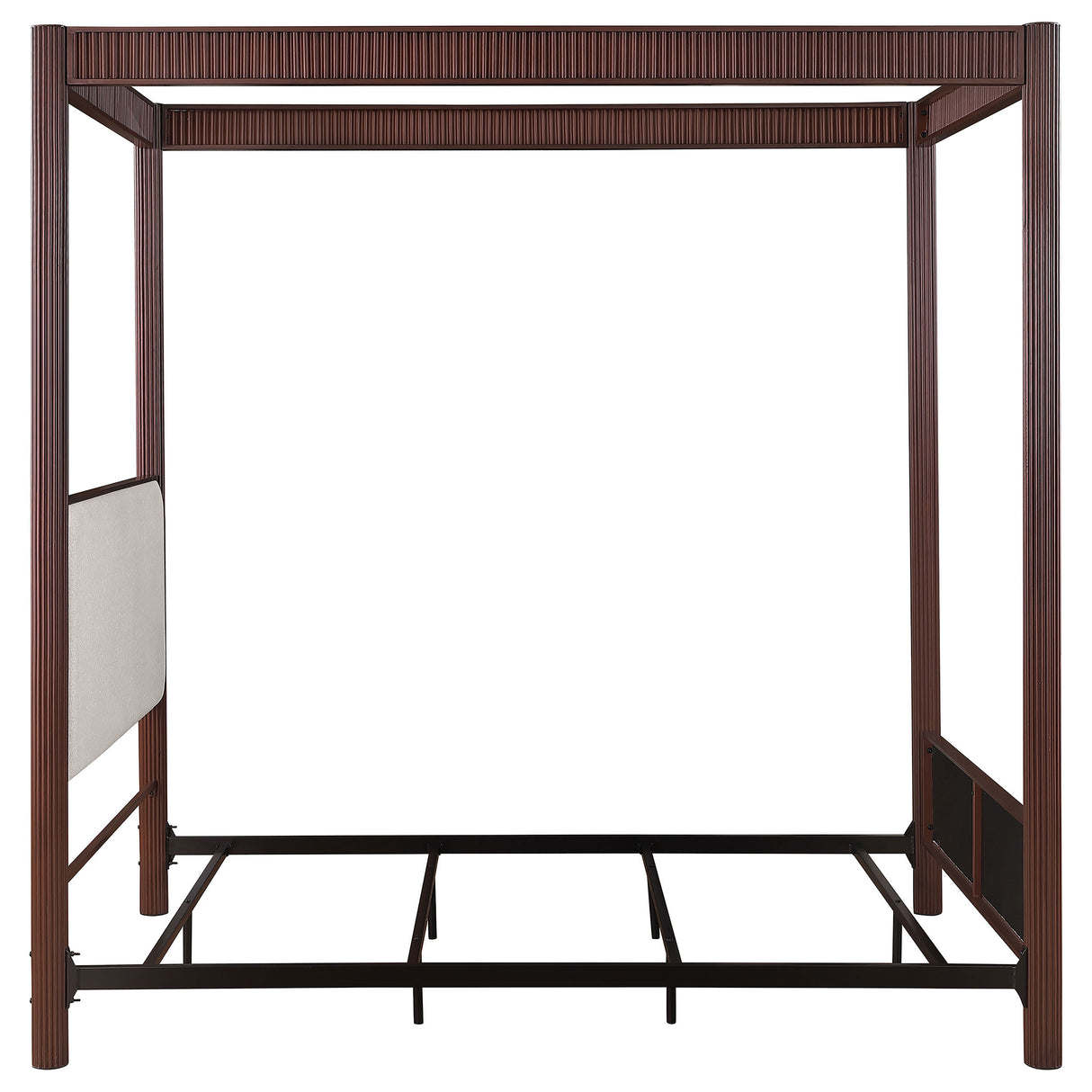 Zimmerlee 89-Inch Metal Eastern King Canopy Bed, Rust Brown